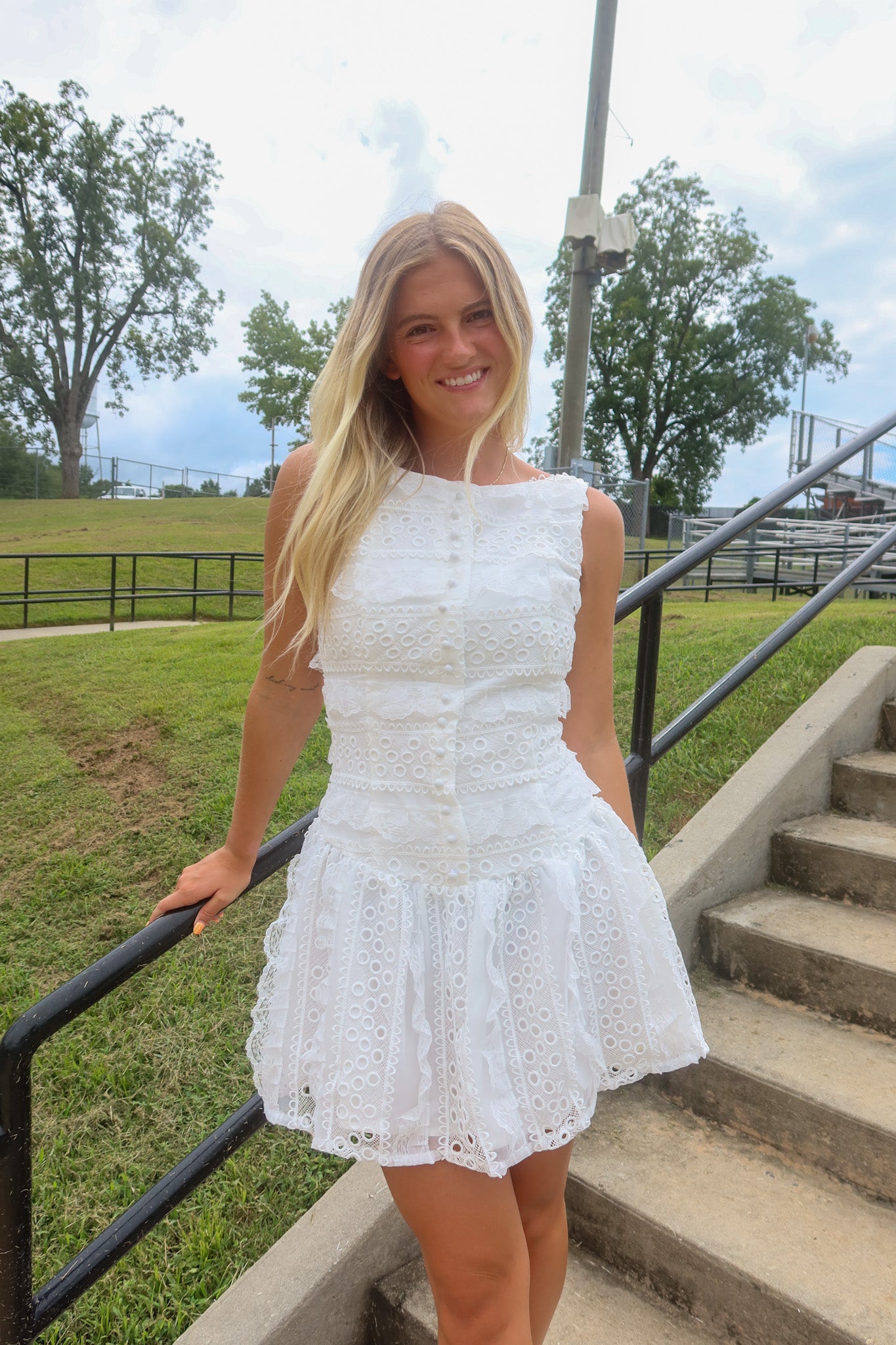 Eyelet Mini Dress