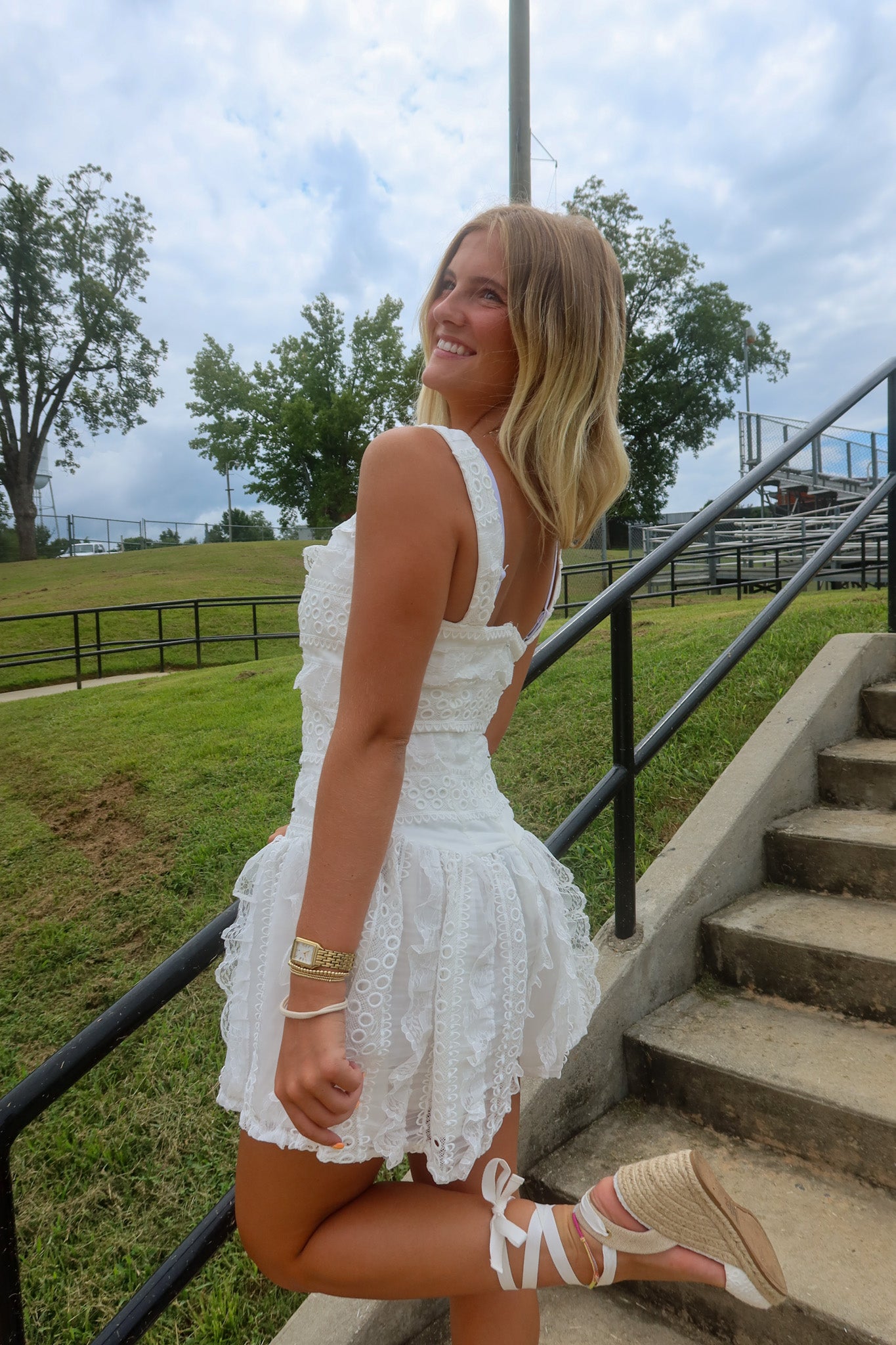 Eyelet Mini Dress