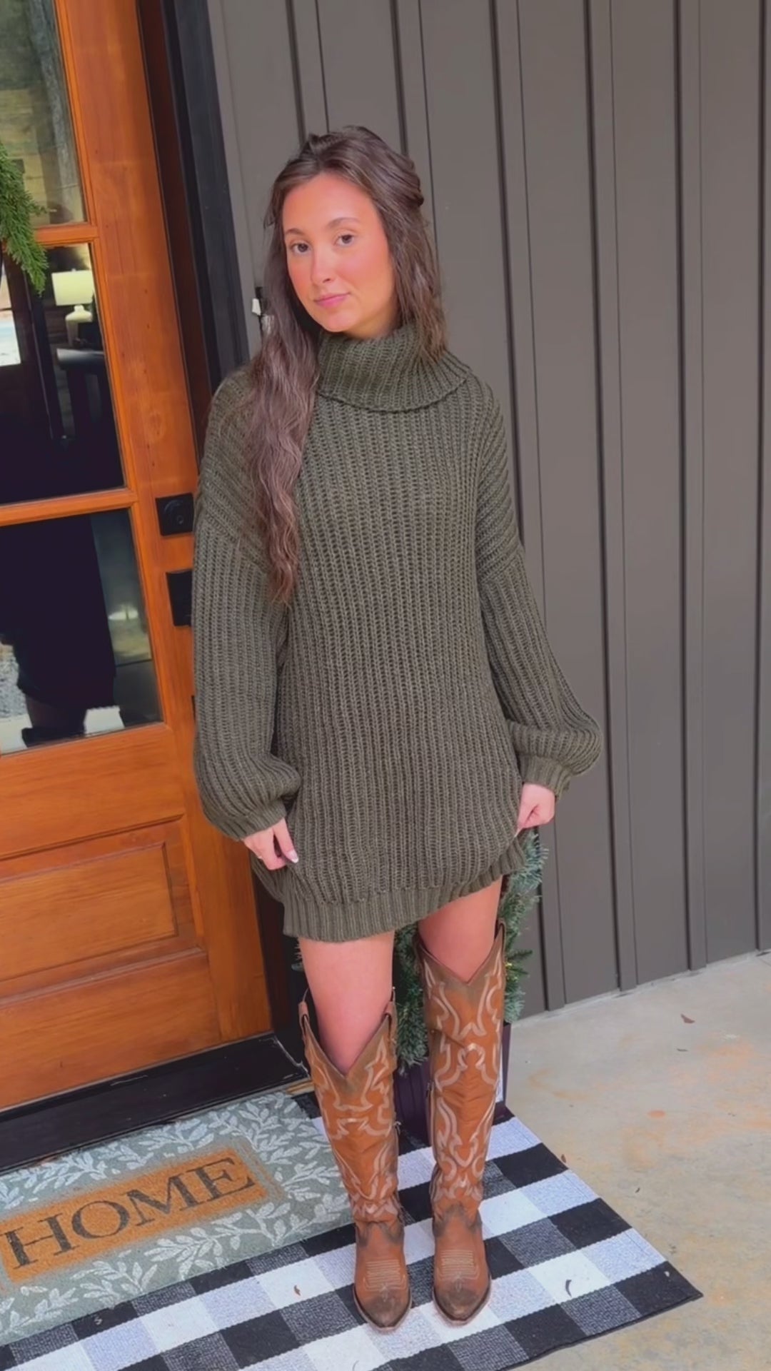 Olive Chunky Knit Dress – Jules Color Boutique