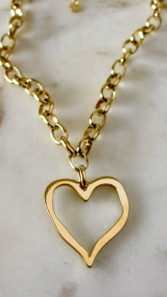 Open Heart Gold Necklace